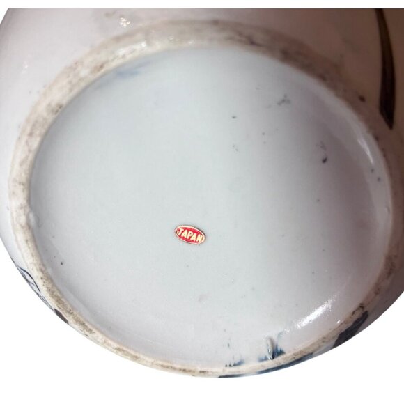 Vintage Japanese Ceramic Teapot With Bamboo Handle & Painted Bamboo Design - Picture 6 of 7